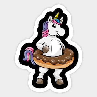 Unicorn with chocolate donat Sticker